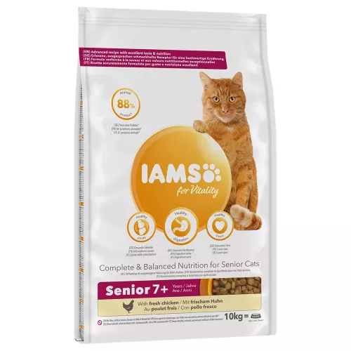 10kg Chicken Senior Cat Advanced Nutrition IAMS Dry Cat Food