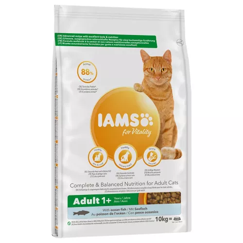 10kg Ocean Fish Adult Cat Advanced Nutrition IAMS Dry Cat Food