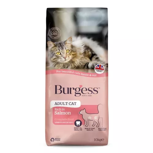 10kg Burgess Salmon Adult Dry Cat Food