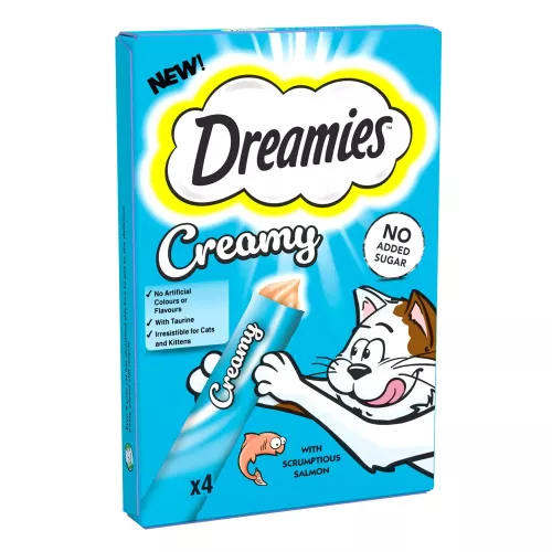 4x10g Salmon Creamy Snacks Dreamies Cat Treats