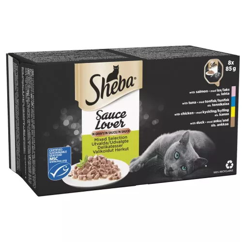 64x85g Mixed Selection Sheba Sauce Lover Wet Cat Food