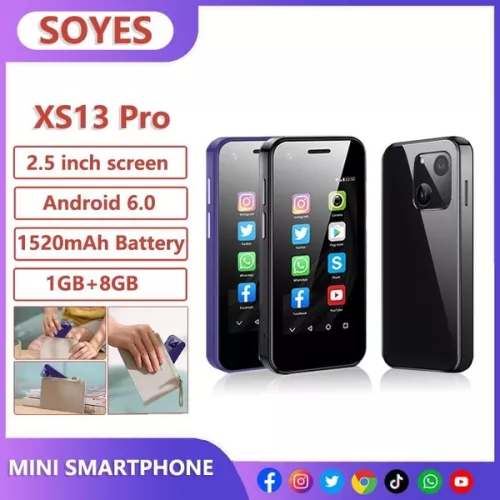 New Small Smartphone 2.5 Inch Android 6.0 Dual SIM 1520mAh 1GB RAM 8GB ROM Front and Rear Camera 3G Mobile Phone SOYES XS13 Pro
