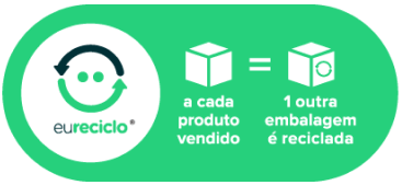 produto com o selo eureciclo 100%