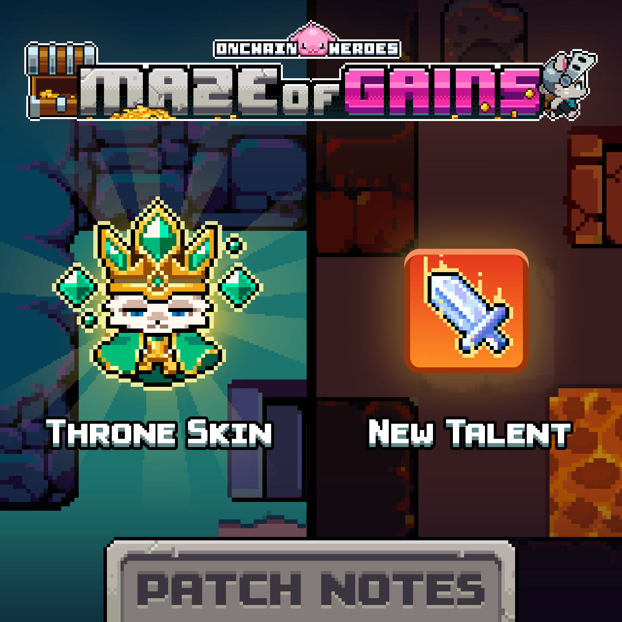 Maze of Gains Adds Glass Cannon Talent, Throne Skin - Abstract blockchain breaking news