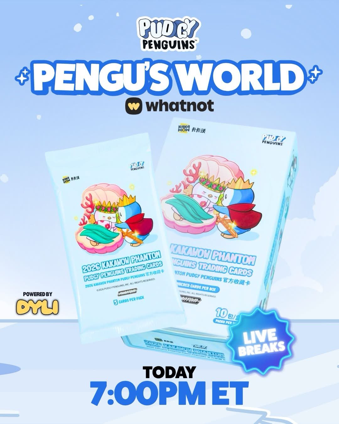 DYLI Powers Pudgy Penguins' 'Pengu's World' Card Drop on Whatnot - Abstract blockchain breaking news