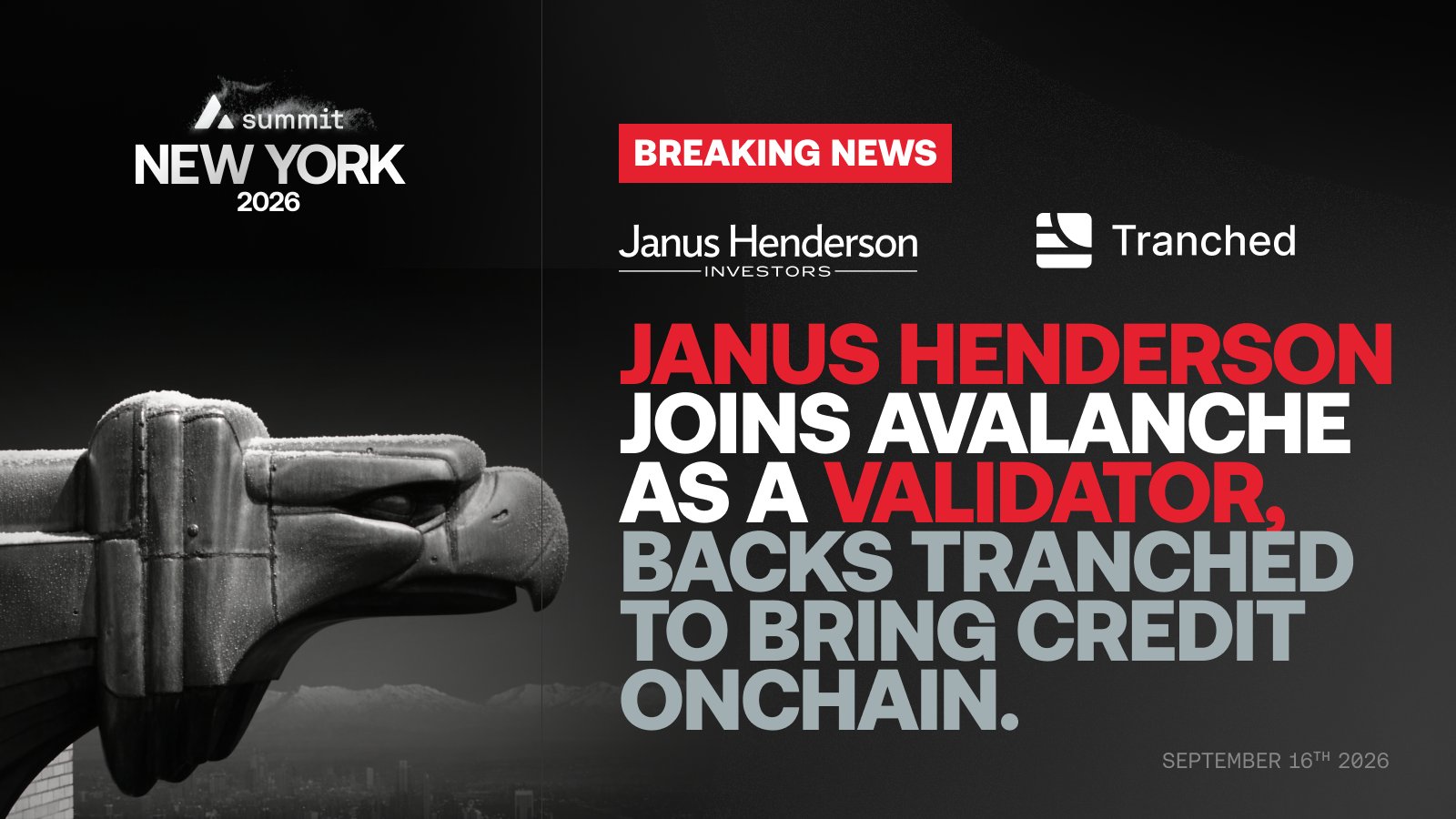Janus Henderson Becomes Avalanche Validator, Backs Tranched - Abstract blockchain breaking news