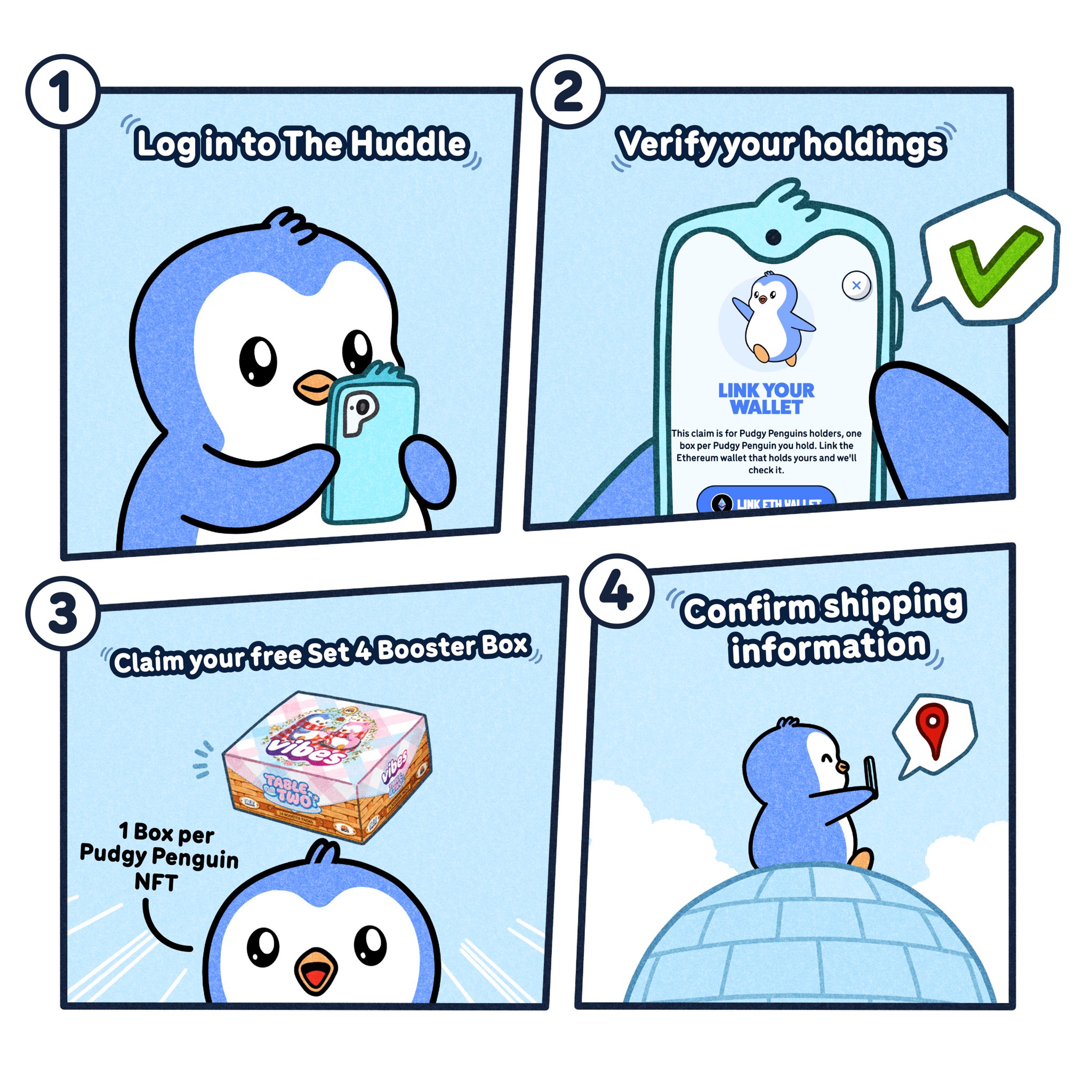 Pudgy Penguins Opens Free Pudgy Vibes TCG Booster Box Claims - Abstract blockchain breaking news