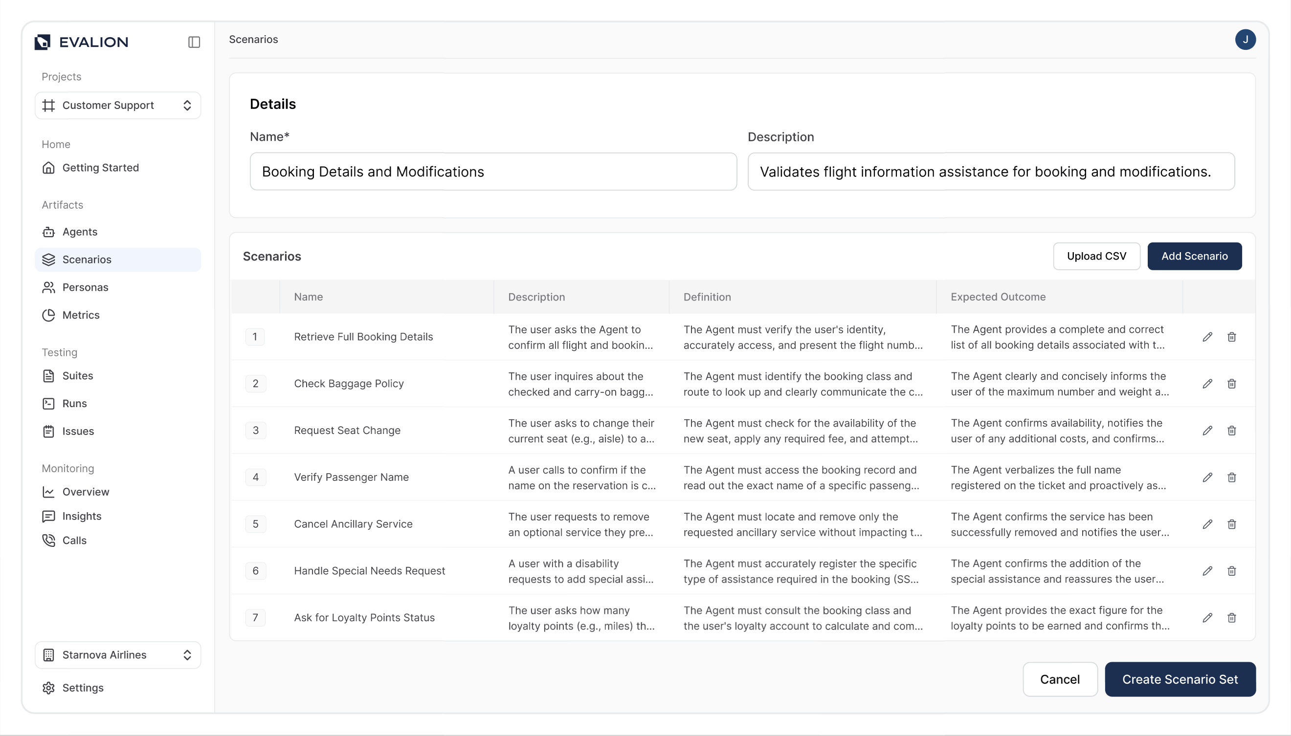 Create New Scenario Set