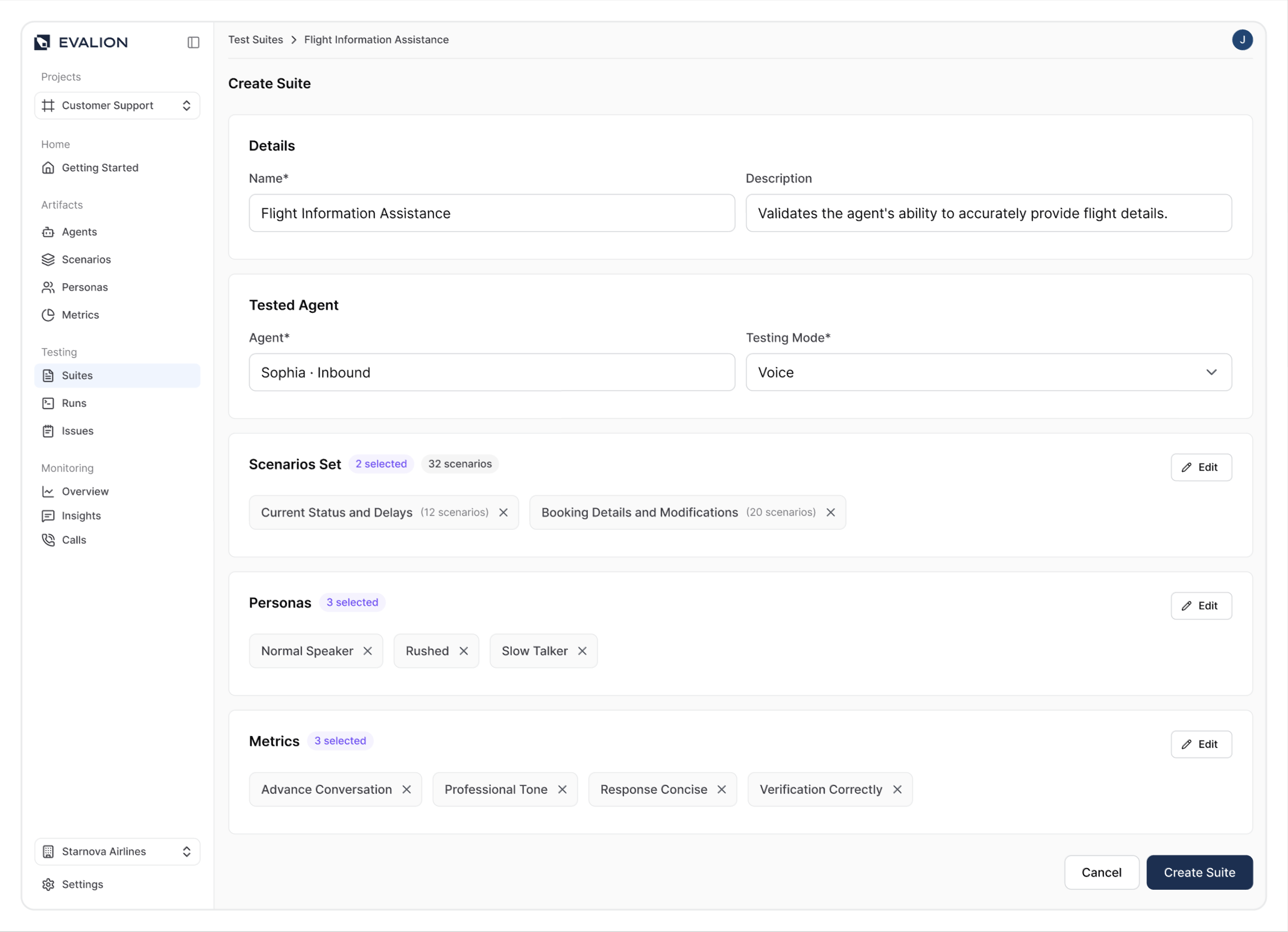 Evalion Suites Config