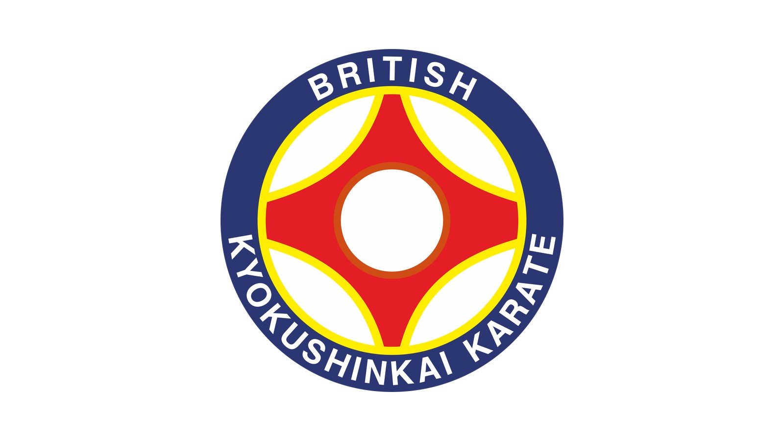 British Karate Kyokushinkai association logo on a white hero canvas