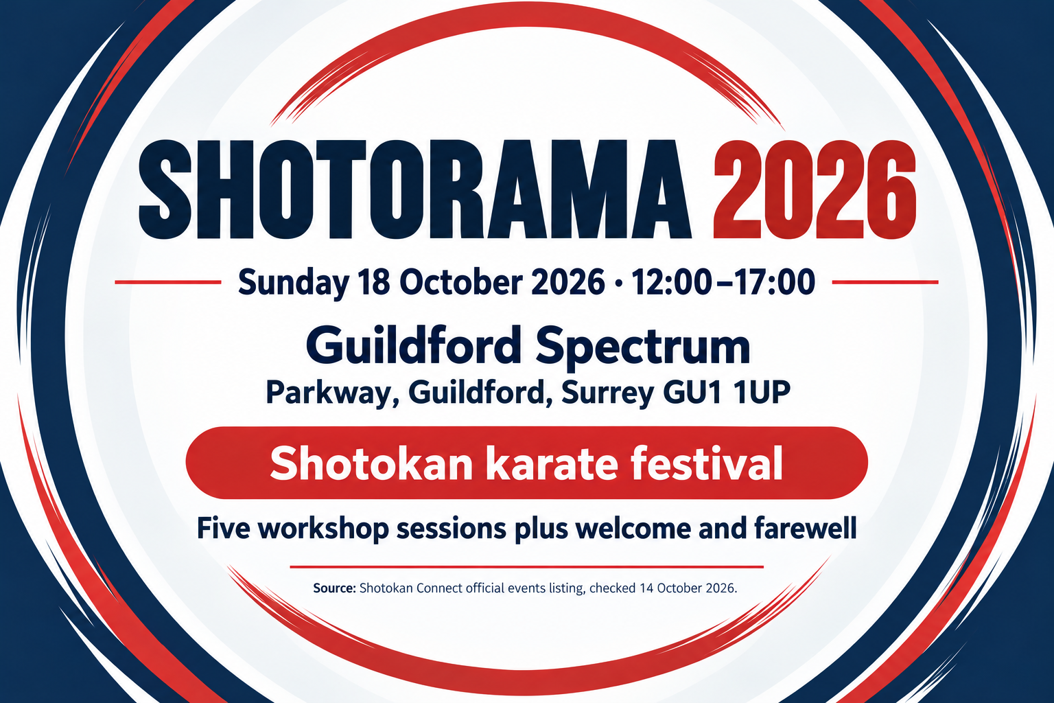 Shotorama 2026 date, time, Guildford Spectrum venue and workshop format