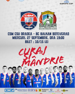 CSM CSU Oradea vs Balkan Botevgrad FIBA Europe Cup, Turul 1, Mansa 2