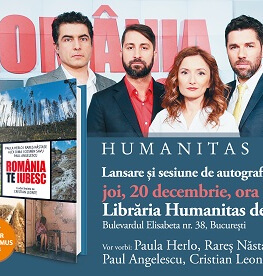 „România, te iubesc!“, bestseller Humanitas la Gaudeamus 2018, lansare de carte și sesiune de autografe joi, 20 decembrie, ora 19, la Librăria Humanitas de la Cișmigiu