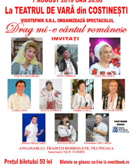 Drag mi-e cântul românesc Invitați: Polina Gheorghe, Ioan Chirilă, Nina Predescu, Aurel Sava, Elena Chirică, Viorica Nica, Nicolae Pavel, Mihai Trăistariu