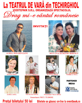 Drag mi-e cântul românesc Invitați: Aurel Moldoveanu, Mituța și Dumitru Ridescu, Elena Sima, Elena Chirică, Iustina Ispas, Viorica Nica, Aurel Sava, Nicol