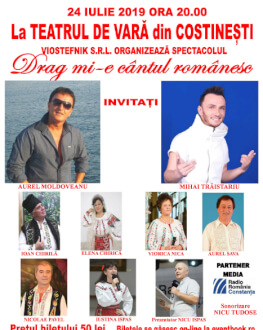 Drag mi-e cântul românesc Invitați: Aurel Moldoveanu, Mihai Trăistariu, Ioan Chirilă, Elena Chirică, Viorica Nica, Aurel Sava, Nicolae Pavel, Iustina Ispa