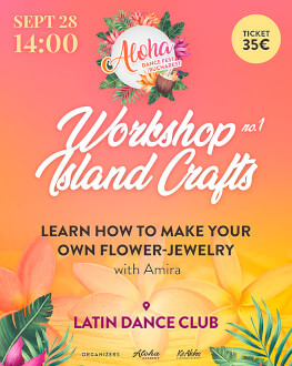 Atelier bijuterii florale handmade: Aloha greeting & Lei making Bucharest Aloha Dance Fest 2019