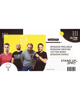 Stand Up & Șpriț cu Bogdan Mălăele, Bogdan Drăcea, Victor Bâra și Bogdan Nonic 