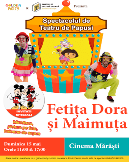 Fetita Dora si maimuta Spectacol de teatru de papusi si mascote