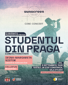 Cine-concert Studentul din Praga Live sound design by CelloFun. Live reading by Irina Margareta Nistor