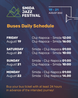 TRANSPORT Cluj-Napoca - Smida / Smida - Cluj-Napoca Smida Jazz Festival 2022