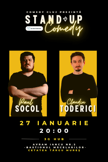 Comedy Cluj: Stand-Up Comedy cu Paul Socol & Claudiu Toderici