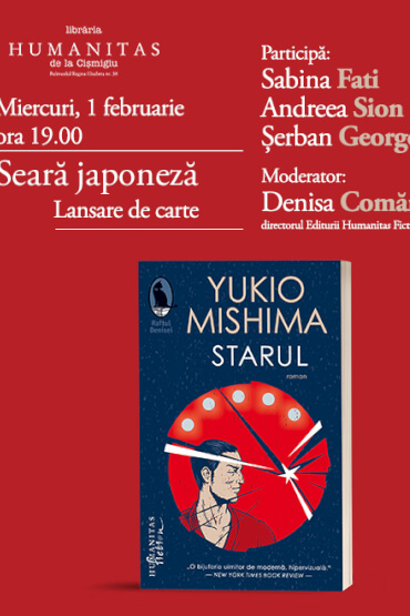 Seară japoneză dedicată romanului „Starul“ de Yukio Mishima la Librăria Humanitas de la Cișmigiu Rolul măștilor în cultura japoneză