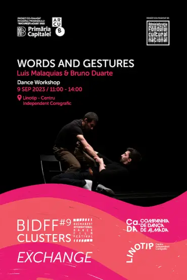 WORDS AND GESTURES atelier de dans cu Luis Malaquias și Bruno Duarte (PT)