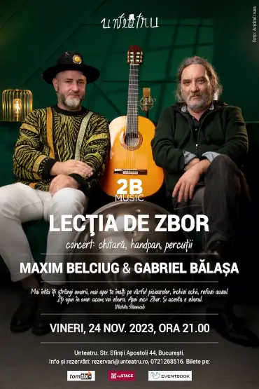 LECȚIA DE ZBOR Unconcert Maxim Belciug (chitară) & Gabriel Bălașa (handpan, percuții)