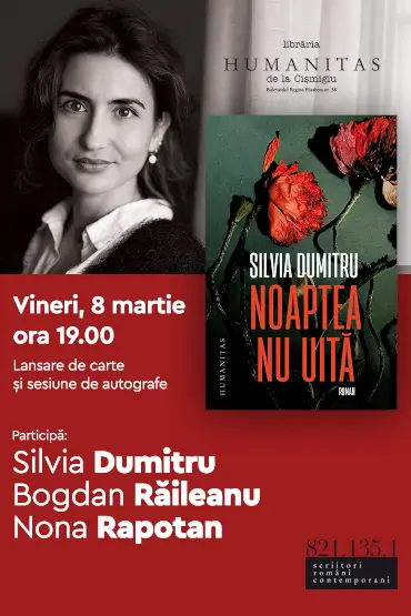 „Noaptea nu uită”, Silvia Dumitru: Lansare de carte și sesiune de autografe 