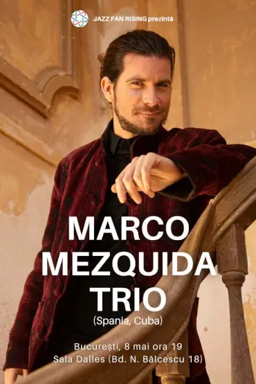 MARCO MEZQUIDA TRIO la Jazz Fan Rising cu Martín Meléndez (Cuba) la violoncel și Aleix Tobías la percuții