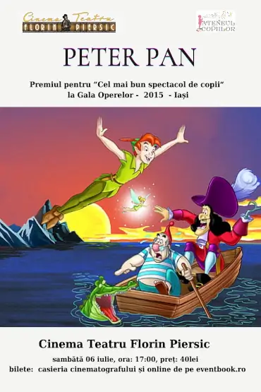 PETER PAN Premiul pentru “Cel mai bun spectacol de copii“  la Gala Operelor - 2015 - Iași