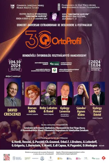 CONCERT ANIVERSAR EXTRAORDINAR DE DESCHIDEREA FESTIVALULUI FESTIVAL MUZICAL INTERNAȚIONAL “CONSTANTIN SILVESTRI”, EDIŢIA A XXXIV-A, 4 – 31 octombrie 2024