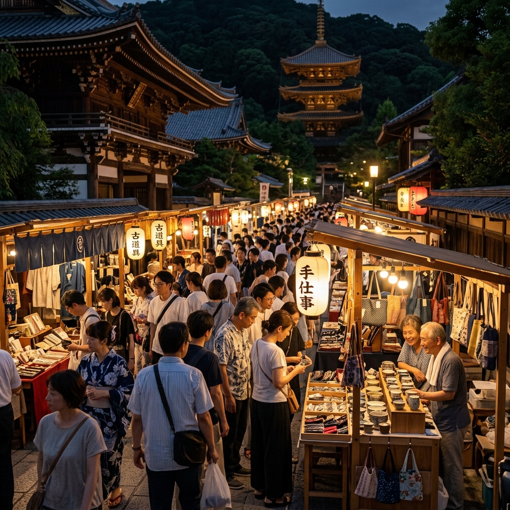 百万遍さんの手づくり市(8月・夜市)