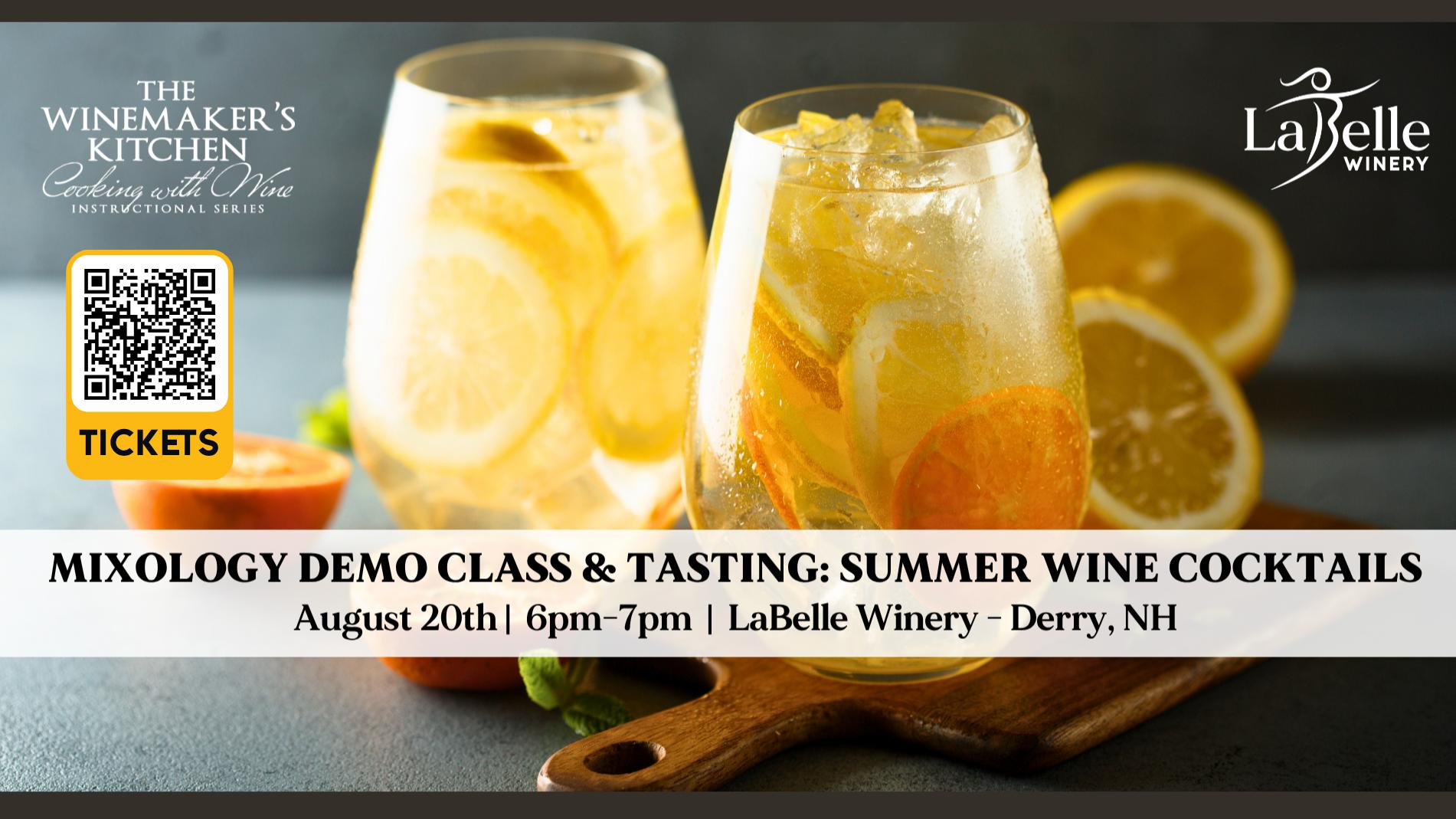 Mixology Demo Class & Tasting: Summer Wine Cocktails (8/20/26 – Derry)