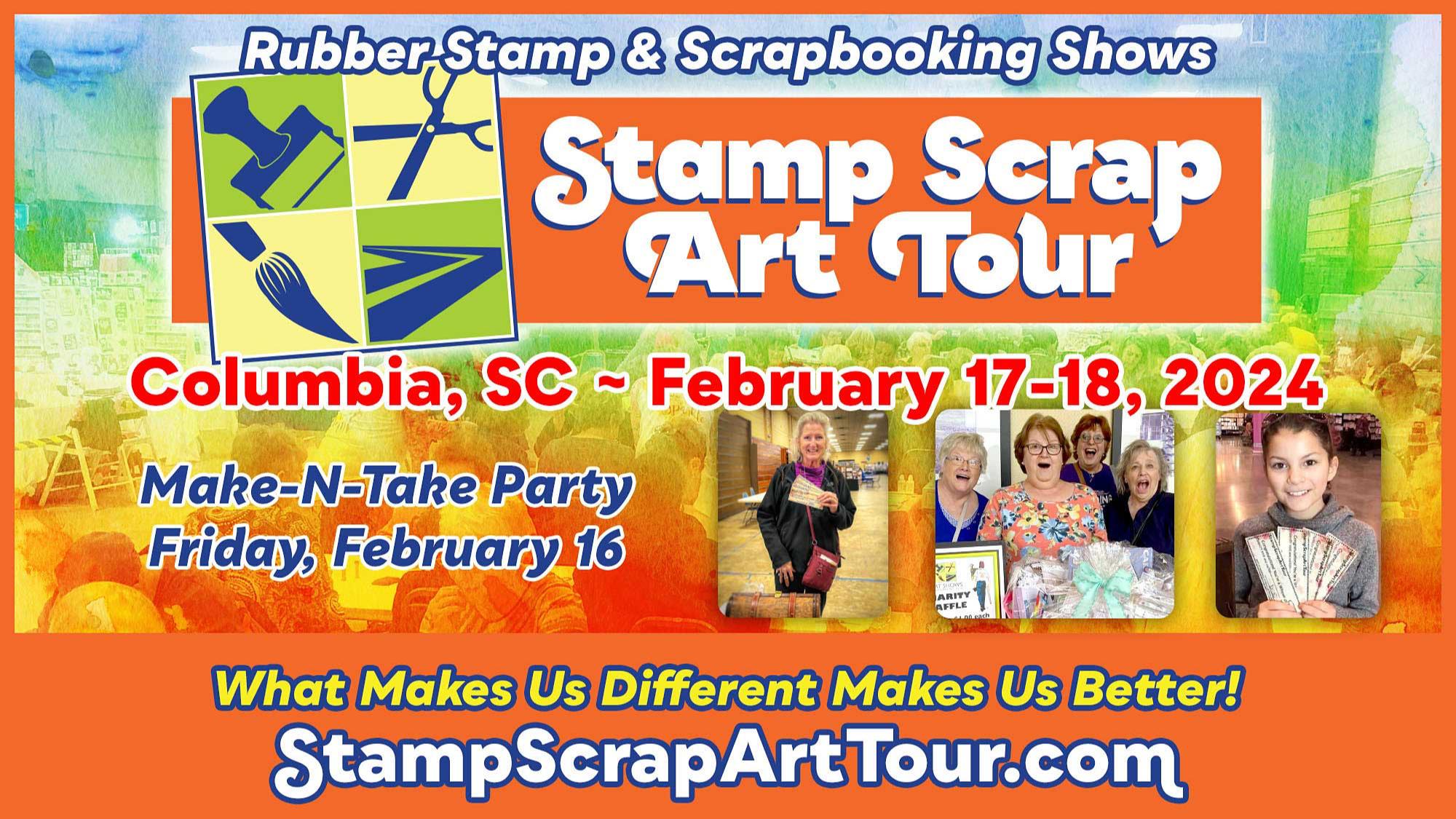 Stamp Scrap Art Tour - Columbia SC February 17-18 - 17 FEB 2024