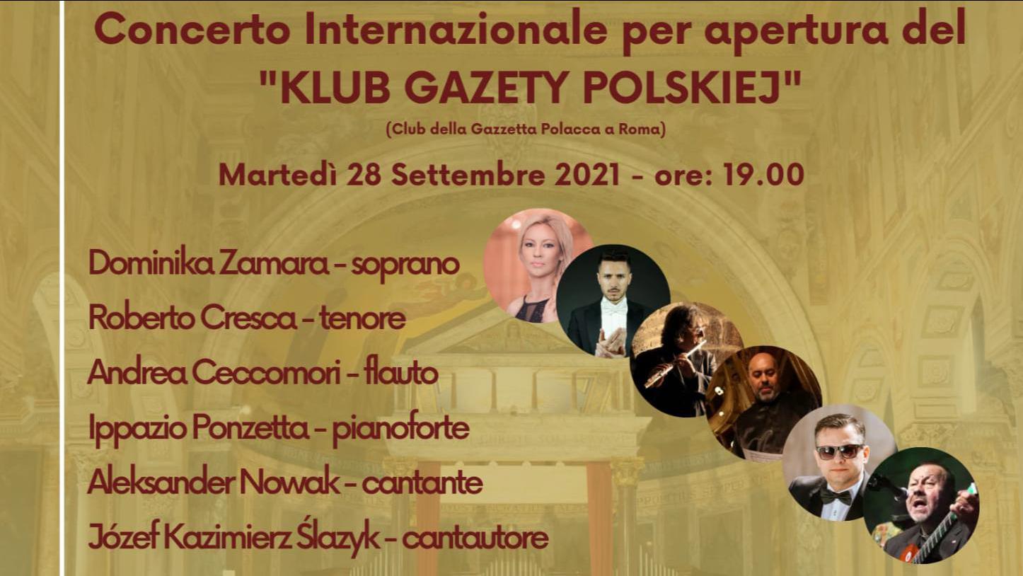 Concerto Internazionale a Roma per l’apertura del “Klub Gazety Polskiej”