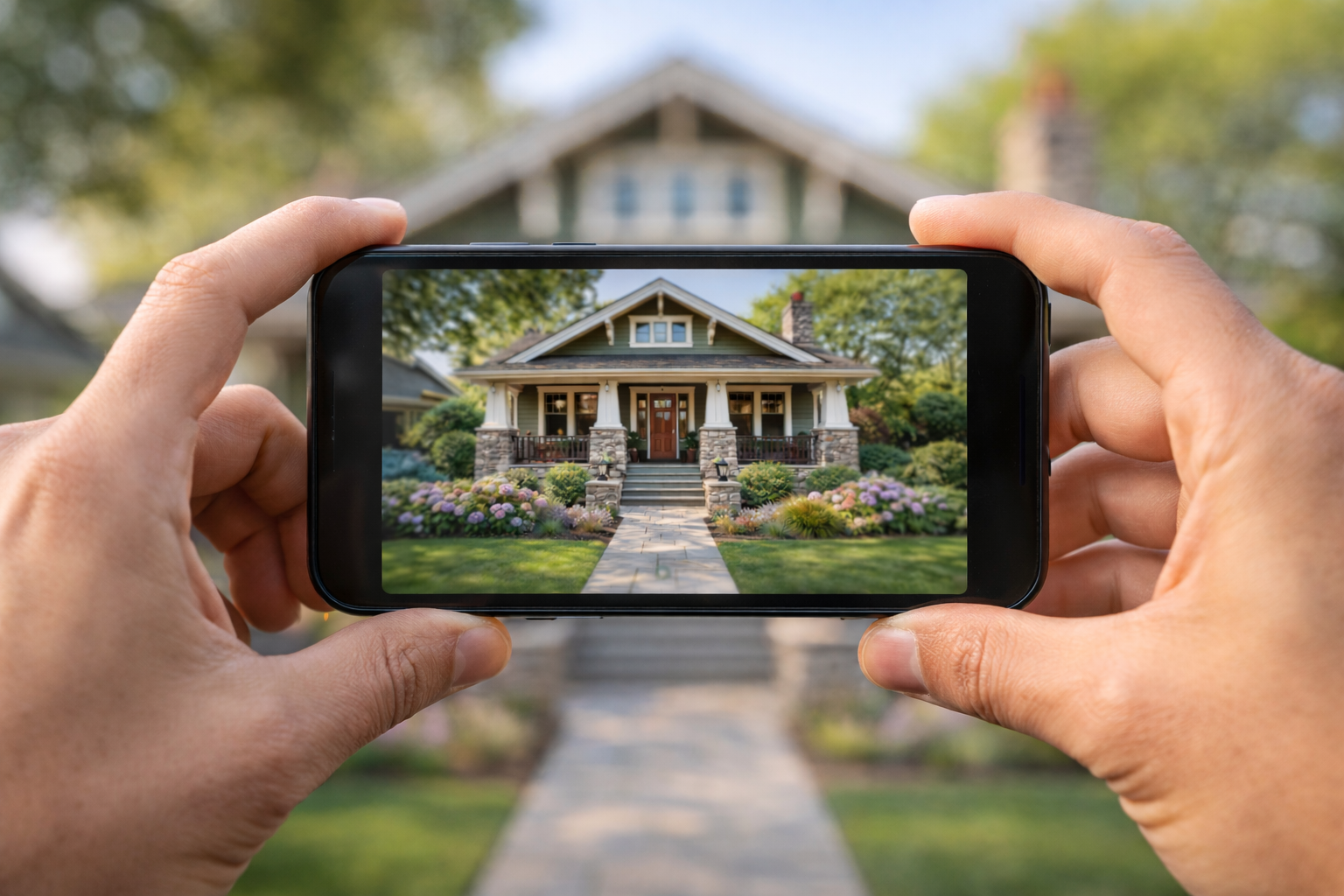 Someone uploading a photo of their home