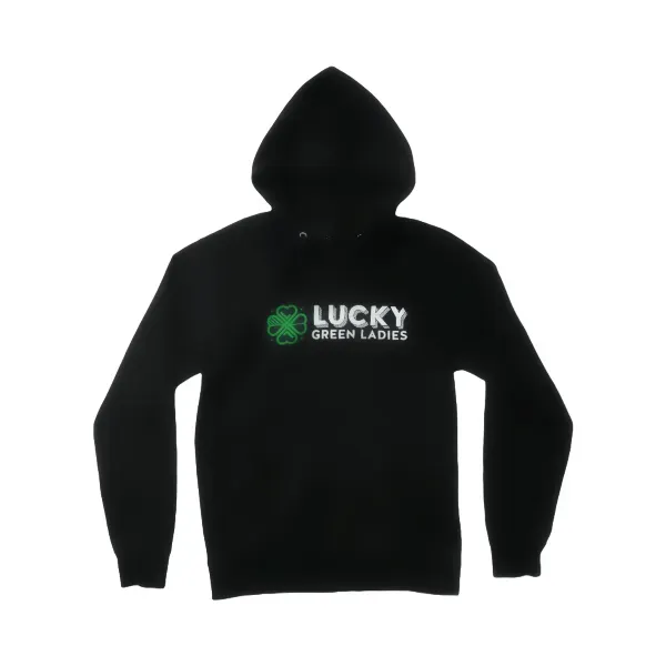 Lucky Green Ladies Hoodie Black