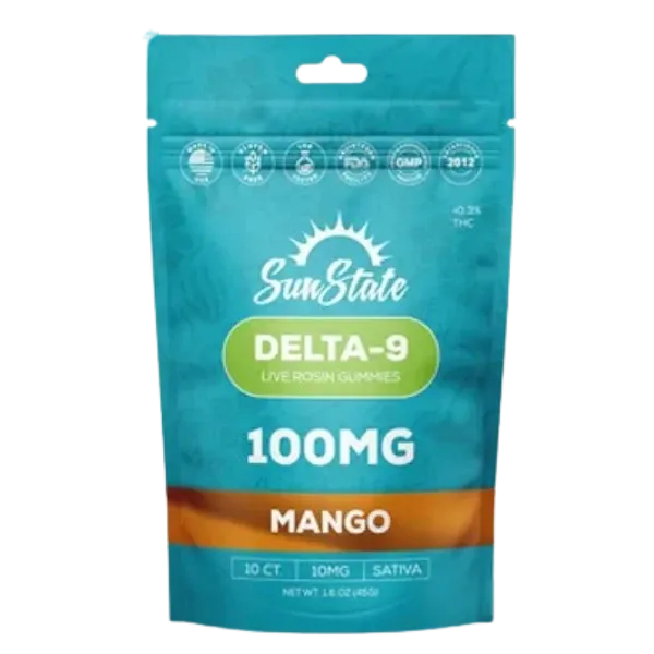 HEMP DERIVED | SunState Hemp Delta-9 Gummies Mango 100mg