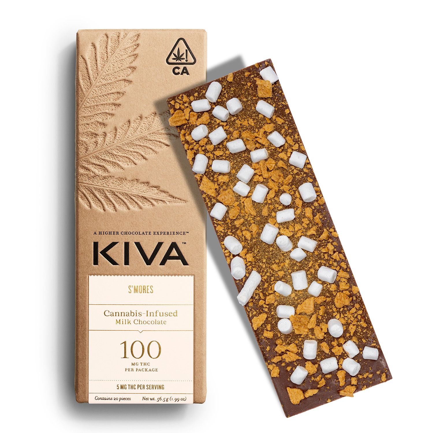 Kiva Chocolate Bar S'mores 100mg