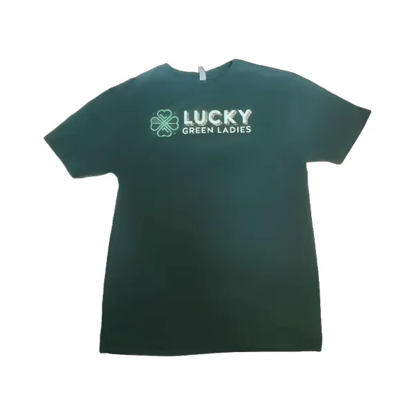 Lucky Green Ladies QR Code T Shirt Black