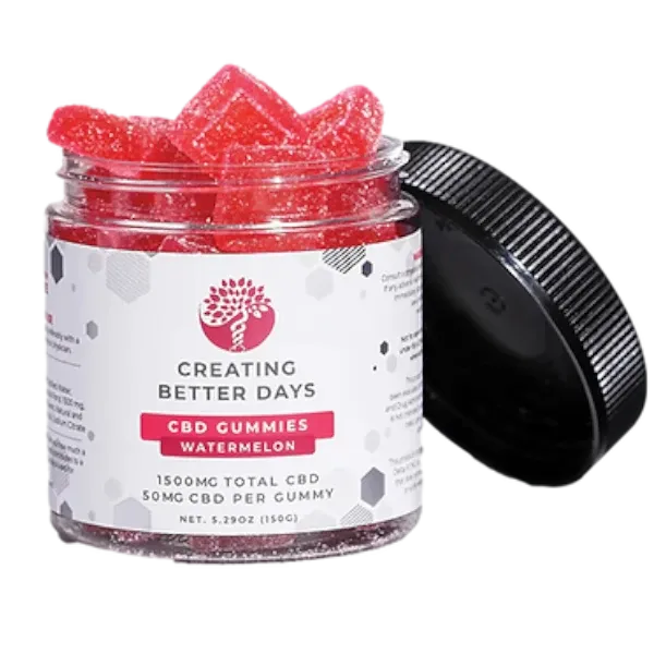 HEMP DERIVED | Creating Better Days CBD Gummies Watermelon 1500mg