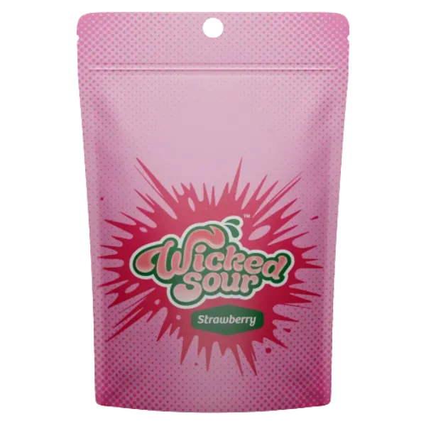 Wicked Edibles Gummies Wicked Sour Strawberry 20ct