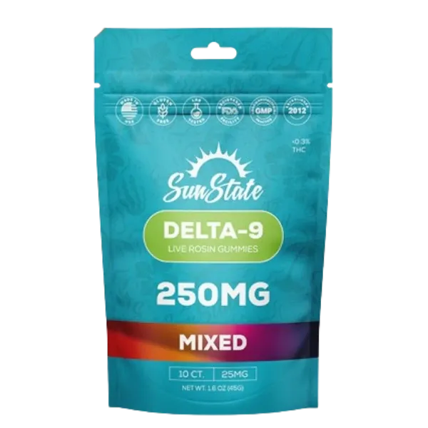 HEMP DERIVED | SunState Hemp Delta-9 Gummies Mixed 250mg