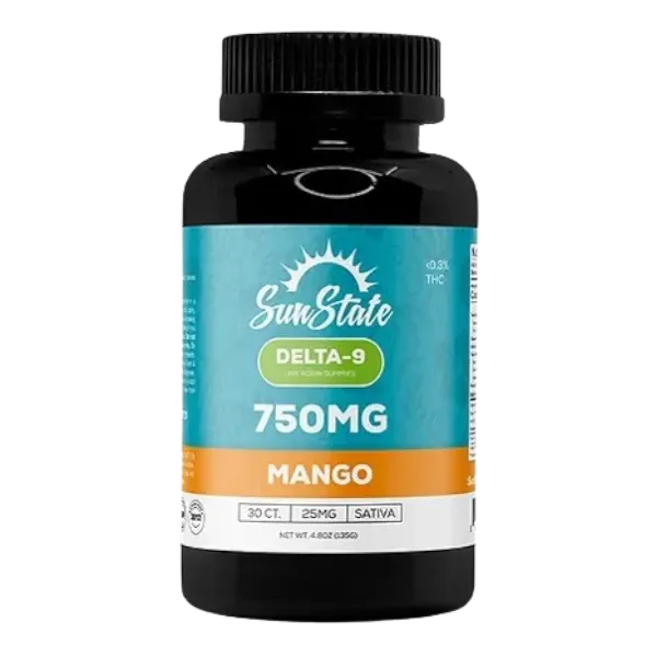 HEMP DERIVED | SunState Hemp Delta-9 Gummies Mango 750mg