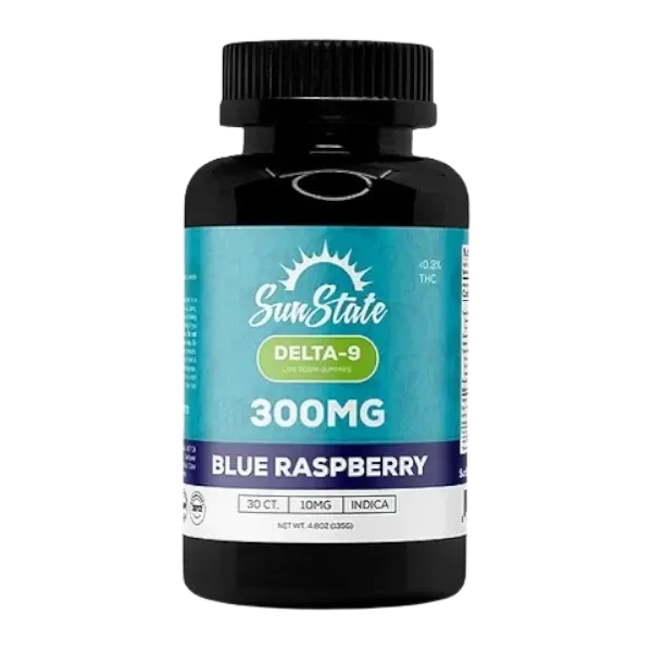 HEMP DERIVED | SunState Hemp Delta-9 Gummies Blue Raspberry 300mg