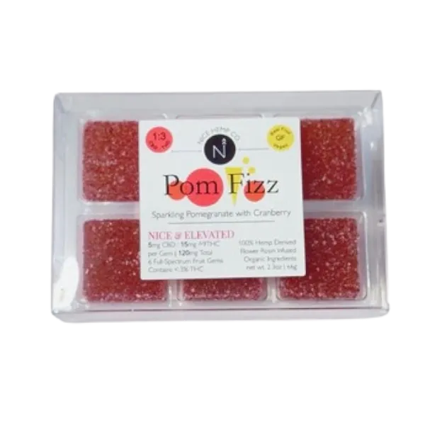 HEMP DERIVED | Nice Hemp Co 1:3 CBD:THC Fruit Gems Pom Fizz