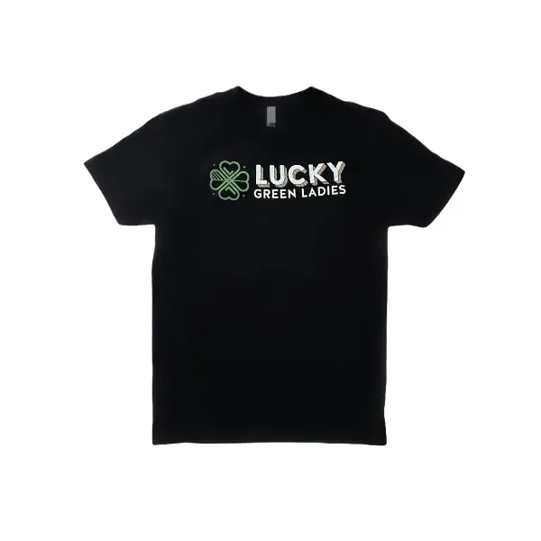 Lucky Green Ladies QR Code T Shirt Black