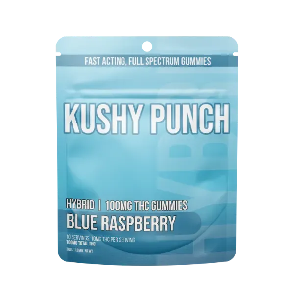 Kushy Punch Gummies Blue Raspberry 100mg